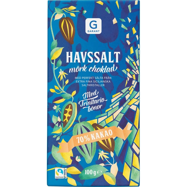 Garant Mörk Choklad 70% Kakao Havssalt 100 g