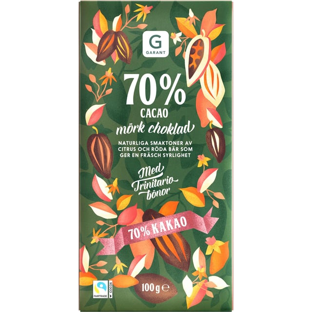 Garant Mörk Choklad 70% Kakao 100 g