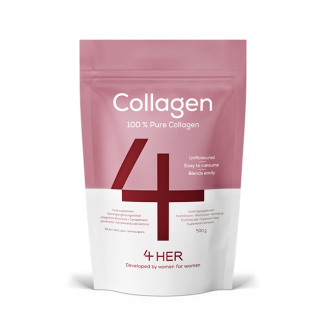 4 HER Collagen Pure 500 g - 100 % hydrolyserat kollagenpulver