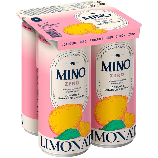 Mino Jordgubb Rabarber 4-pack
