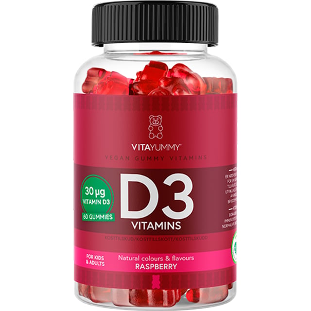 VitaYummy D3 Vitamins Raspberry 60 tuggtabletter