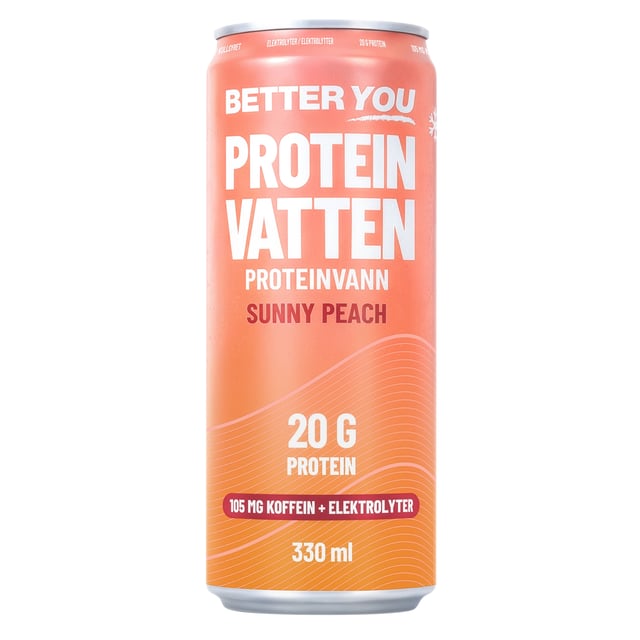 Better You Proteinvatten 330 ml Sunny Peach Koffein+Elektro 330 ml