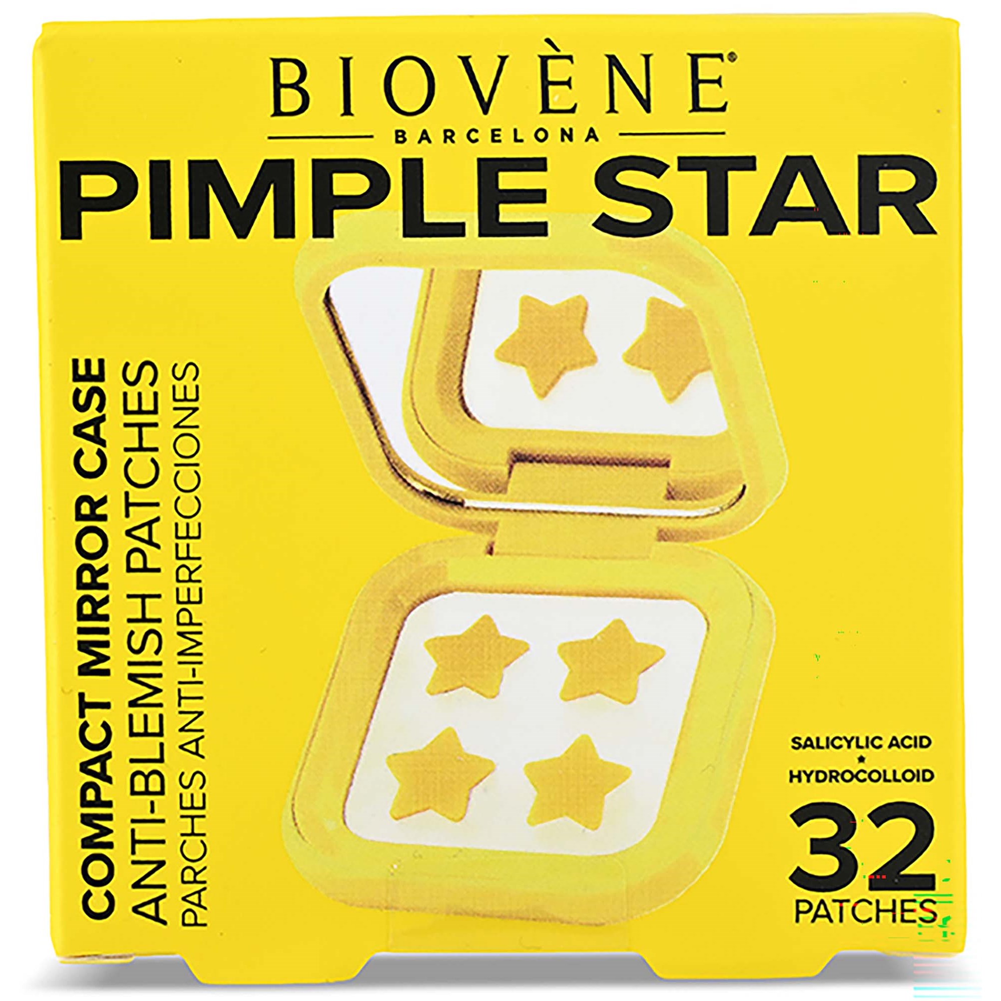 Pimple Star With Mirror Case Anti-Blemish Stars Yellow 32pcs