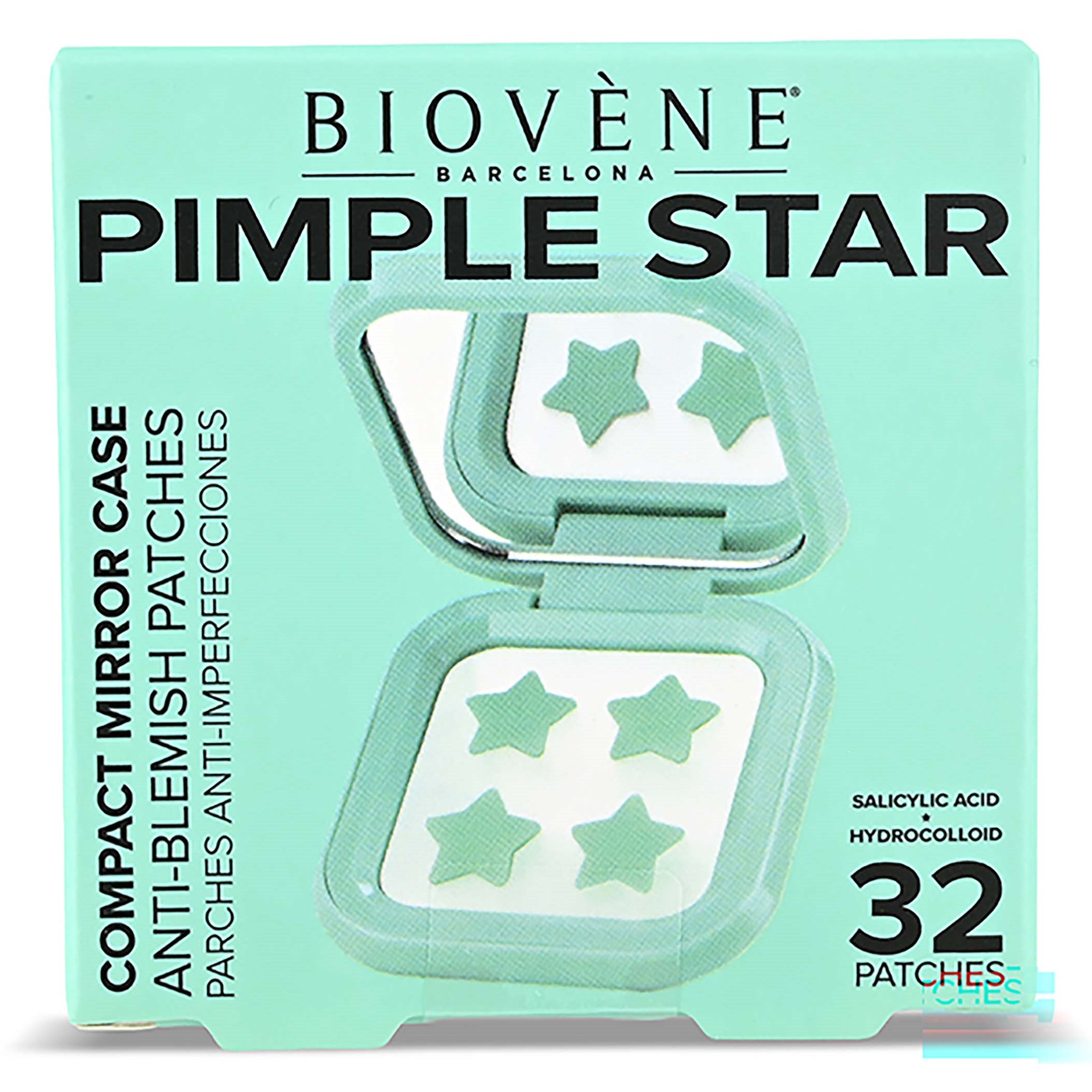 Pimple Star With Mirror Case Anti-Blemish Stars Turquoise 32pcs
