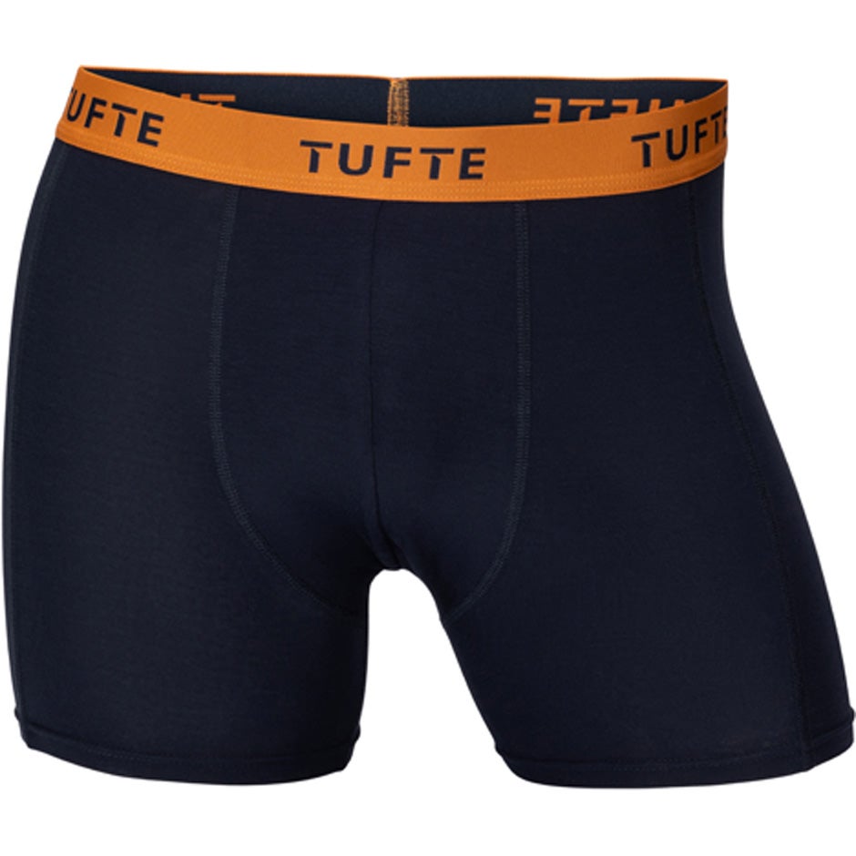 Tufte Mens SoftBoost Boxer Briefs Sky Captain / Apricot Orange M