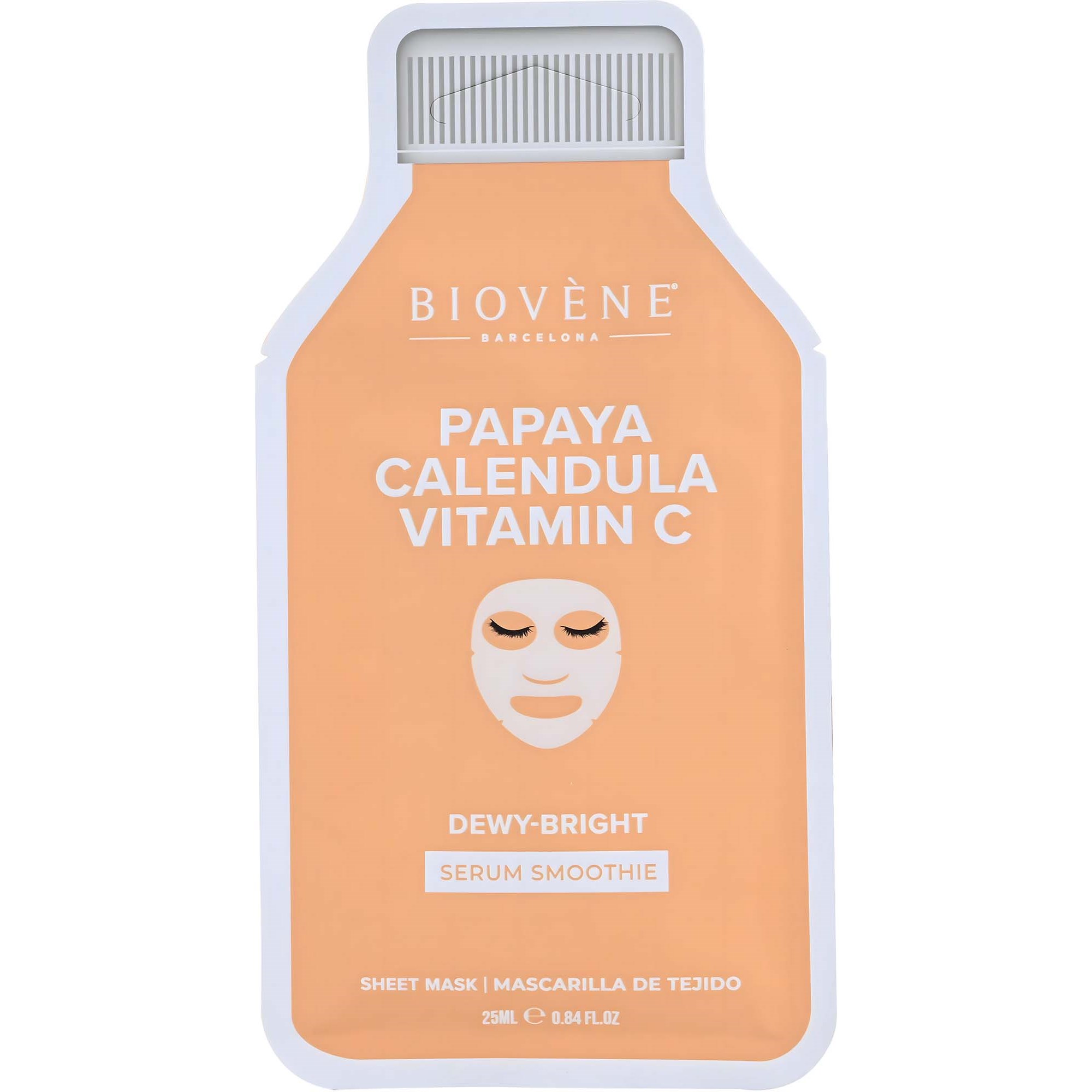 Biovène Papaya Vitamin C Dewy-Bright Smoothie Serum Sheet Mask 1p