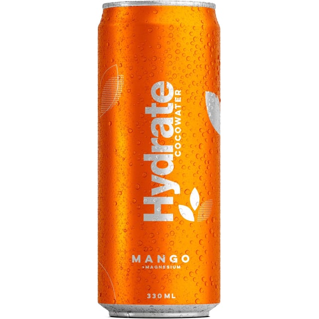 Hydrate Cocowater Kokosvatten Kolsyrad Mango 330 ml