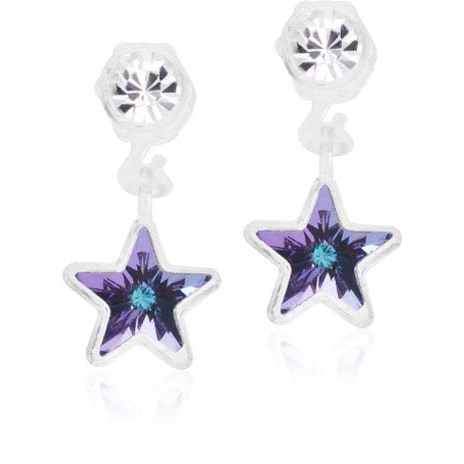 Blomdahl MP Pendant Star 4/6 mm, Crystal/lilac shimmer