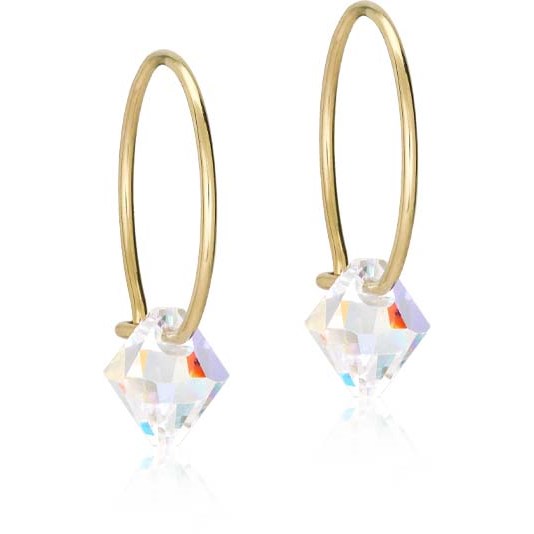 Blomdahl GT Ear Ring 14 mm, Bicone 6 mm Rainbow