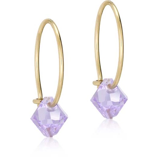 Blomdahl GT Ear Ring 14 mm, Bicone 6 mm Violet