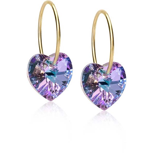 Blomdahl GT Ear Ring 14 mm, Heart 10 mm Lilac