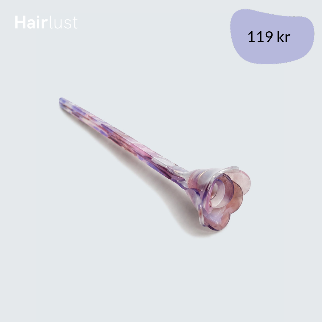 Flower Chopstick Hair Pin, Purple Shell