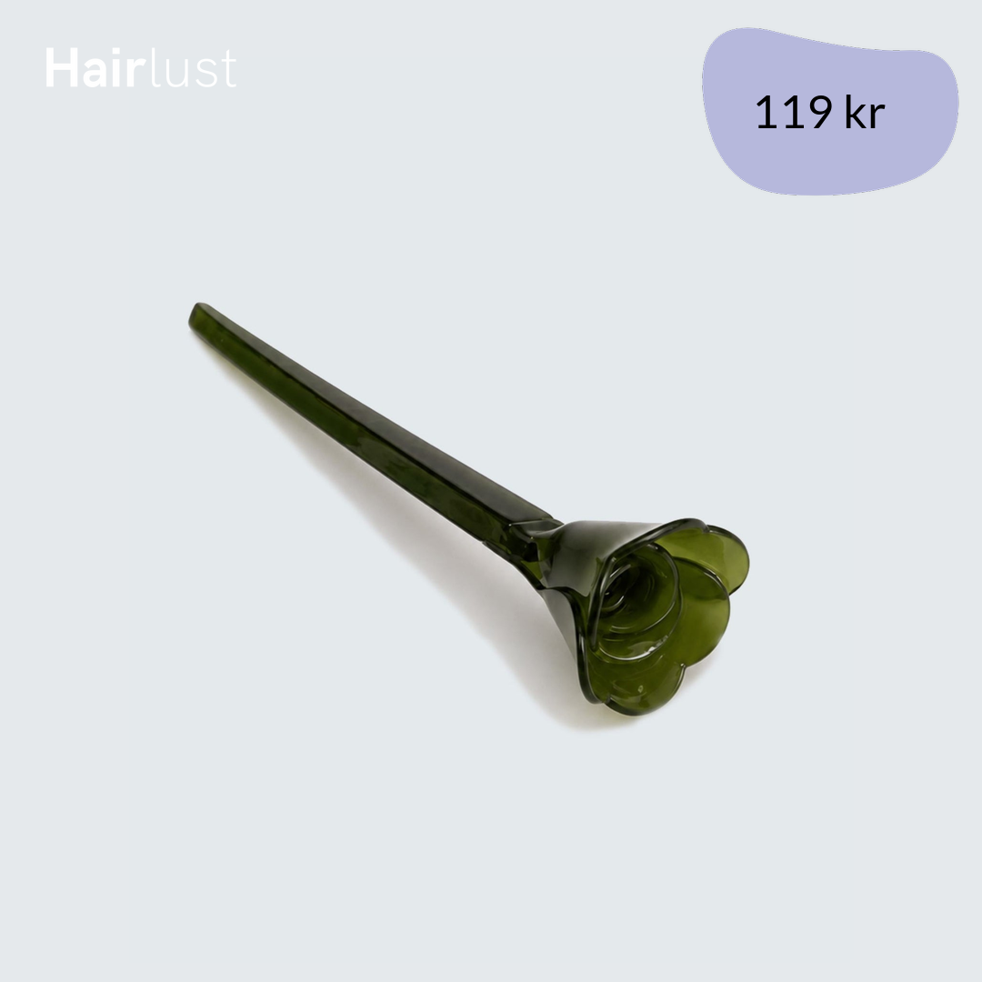 Flower Chopstick Hair Pin, Olive Green