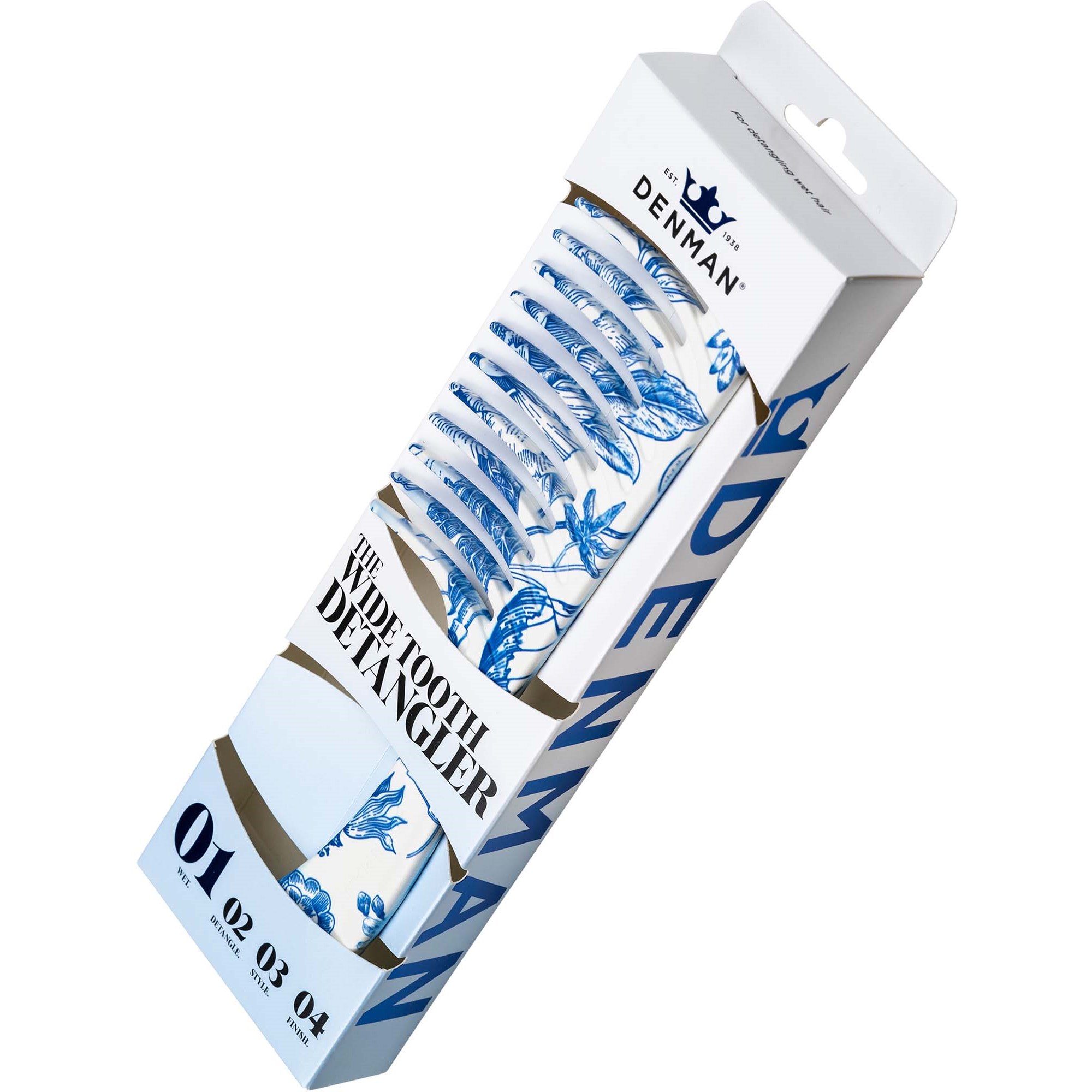 Denman Deluxe D28 Wide Tooth Detangling Comb Blue Belle