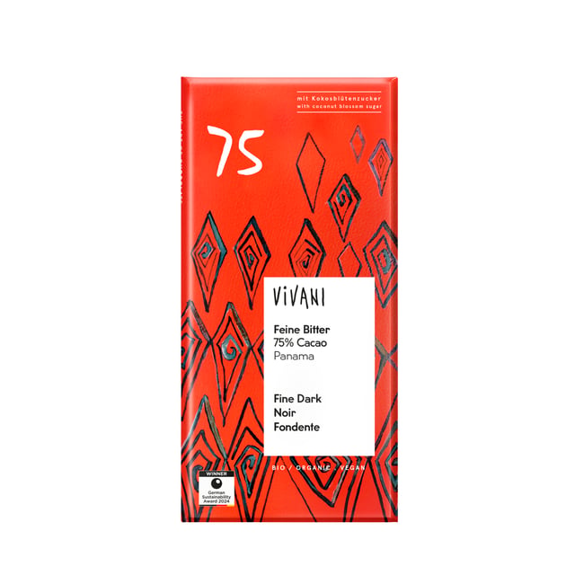 Vivani Mörk Choklad 75% Kokossocker Eko 80 g