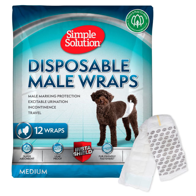 Simple Solution Disposable Male Wrap Medium 12-pack