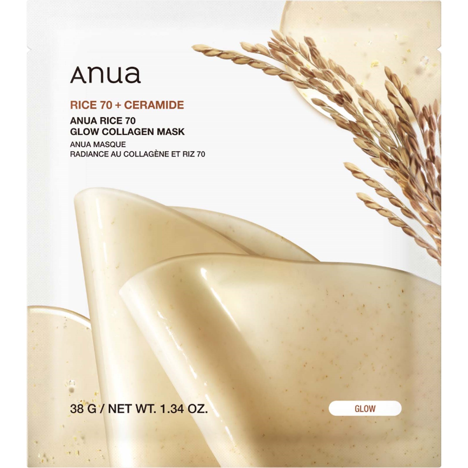 ANUA Rice 70 Glow Collagen Mask 25 ml