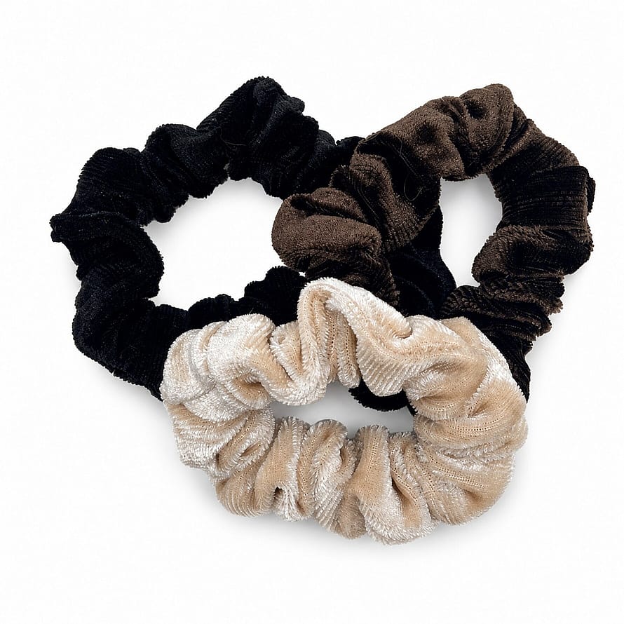 Julie Velvet Scrunchie Mix - 3 pcs. Dark