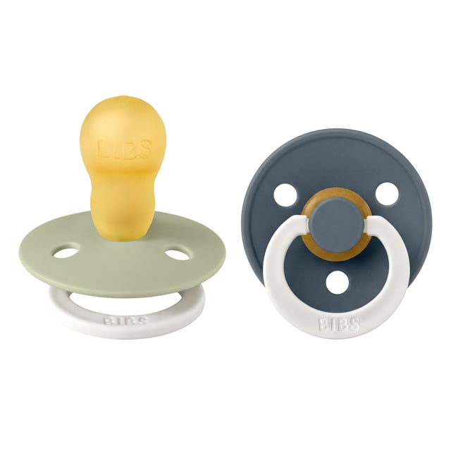 BIBS Pacifier Colour Latex Sage Glow/Pine Glow Size 3 2pcs