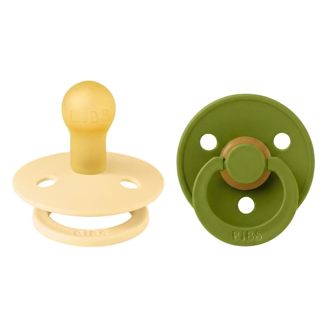 BIBS Pacifier Colour Latex Pale Butter/Wasabi Size 1 2pcs
