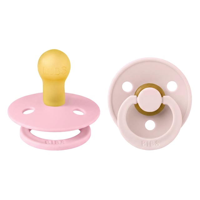 BIBS Pacifier Colour Latex Petal/Baby Pink Size 1 2pcs