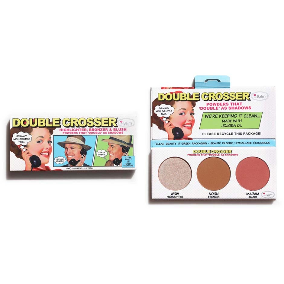 the Balm Double Crosser Highlighter+Bronzer+Blush Palette