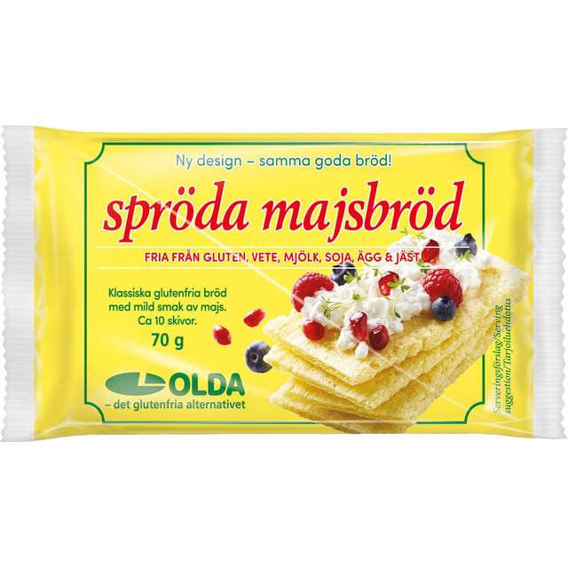 Olda Spröda Majsbröd 70 g