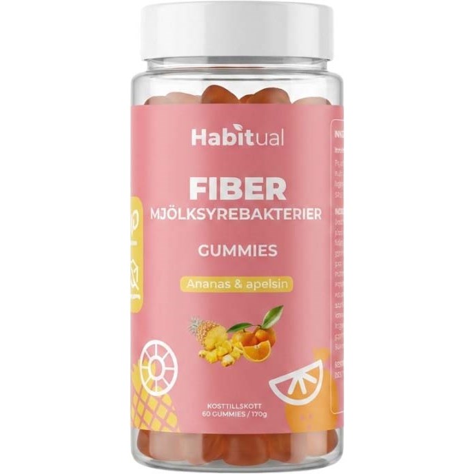Habitual Fiber + Pre & Probiotika Ananas & Apelsin Gummies 60 st