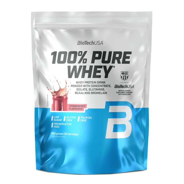 BioTechUSA 100% Pure Whey Strawberry 900 g
