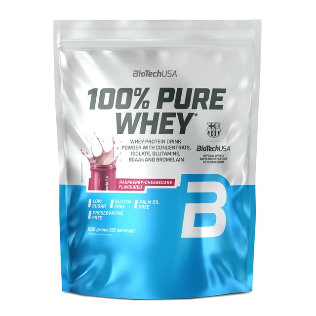 BioTechUSA 100% Pure Whey Raspberry Cheesecake 900 g