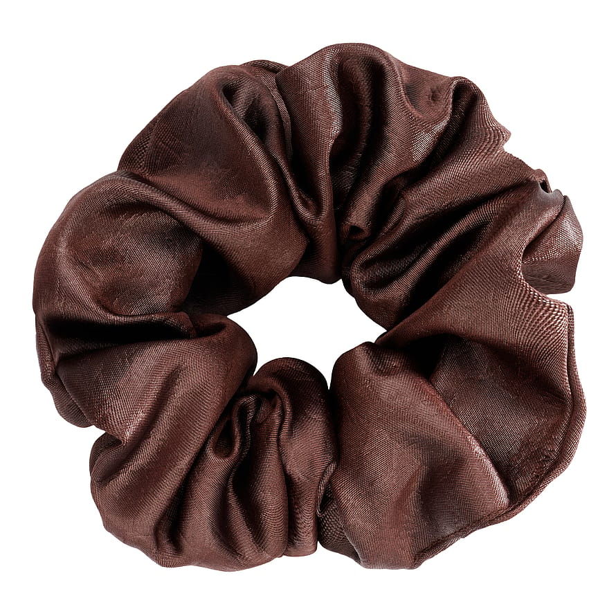 Faux Leather Scrunchie Brown Brown