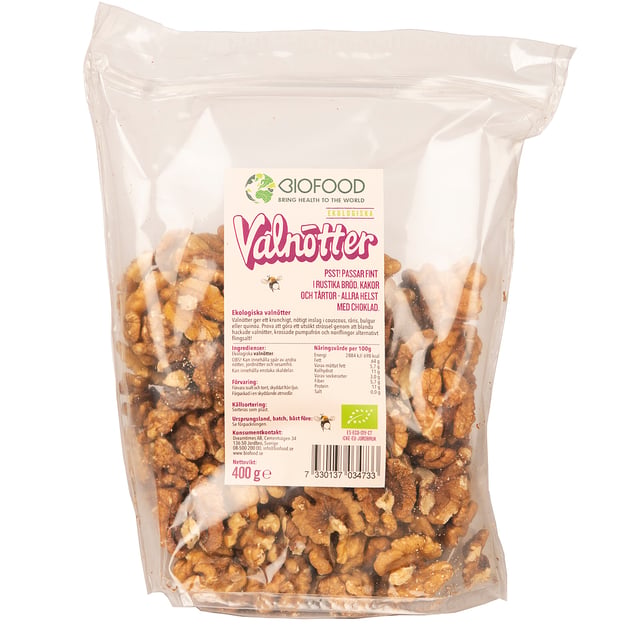 Biofood Valnötter Halvor 400 g