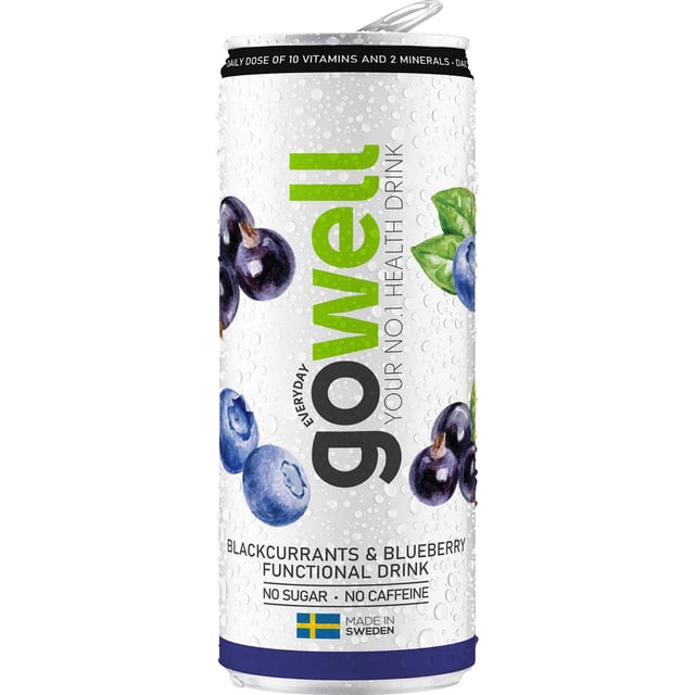 Gowell Svartvinbär Blåbär 330 ml