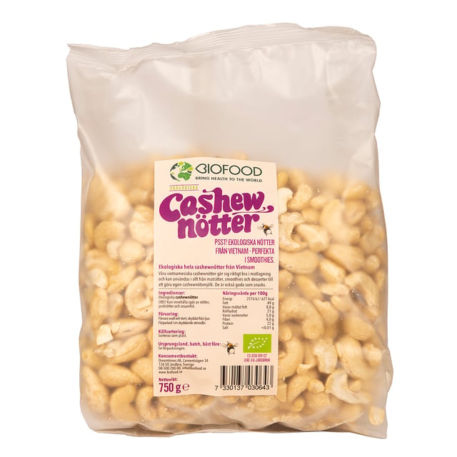 Biofood Cashewnötter 750 g