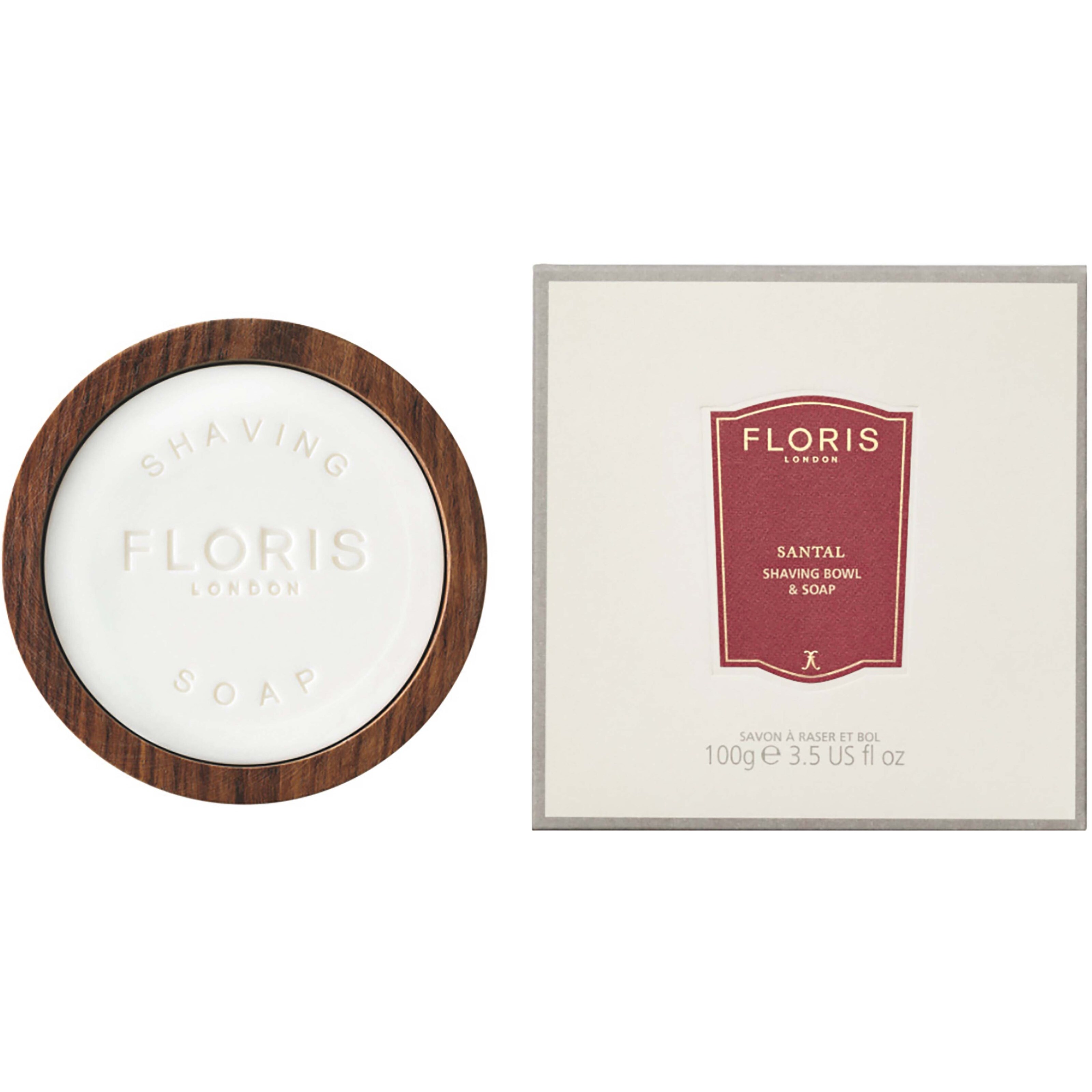 Floris London Santal Shaving Soap in Wooden Bowl 100 g