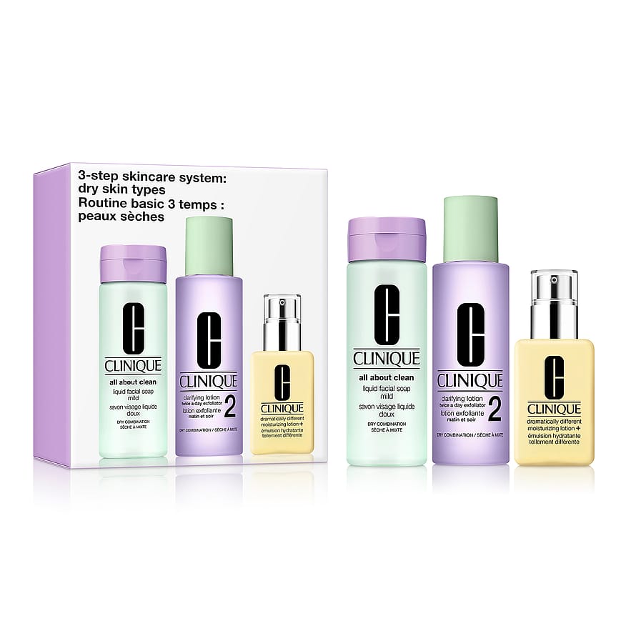 3-Step Skincare System Gift Set: Dry Skin Types 200ml + 200ml + 125ml
