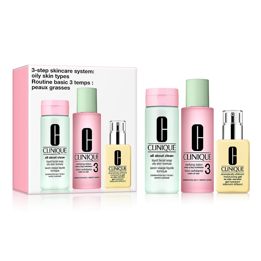 3-Step Skincare System Gift Set: Oily Skin Types 200ml + 200ml + 125ml