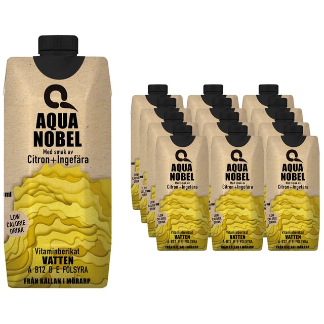 Aqua Nobel Vitaminvatten Citron & Ingefära 12-pack