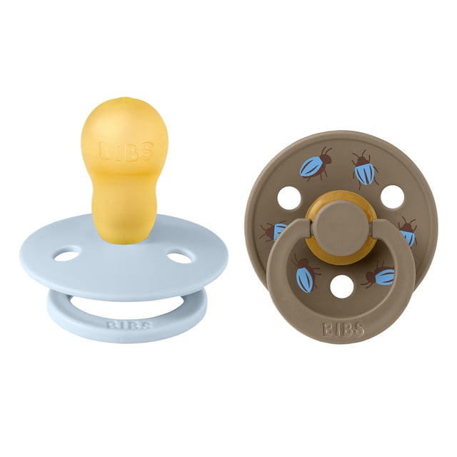 BIBS Studio Colour Pacifier Beetle Mix Latex Round Baby Blue/Dark