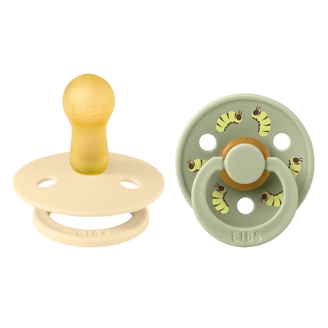 BIBS Studio Colour Pacifier Caterpillar Mix Latex  Round Silk/Sag