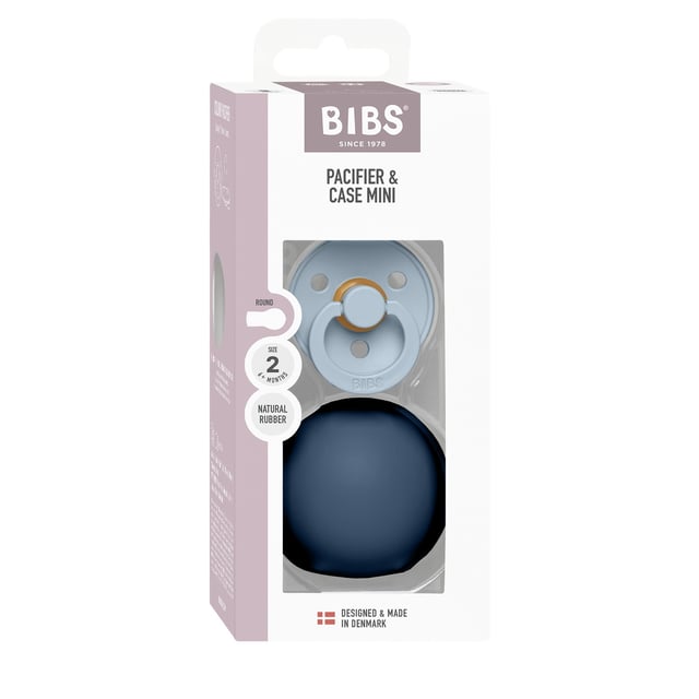 BIBS Colour Pacifier Round Latex Baby Blue Size 2 & BIBS Pacifier
