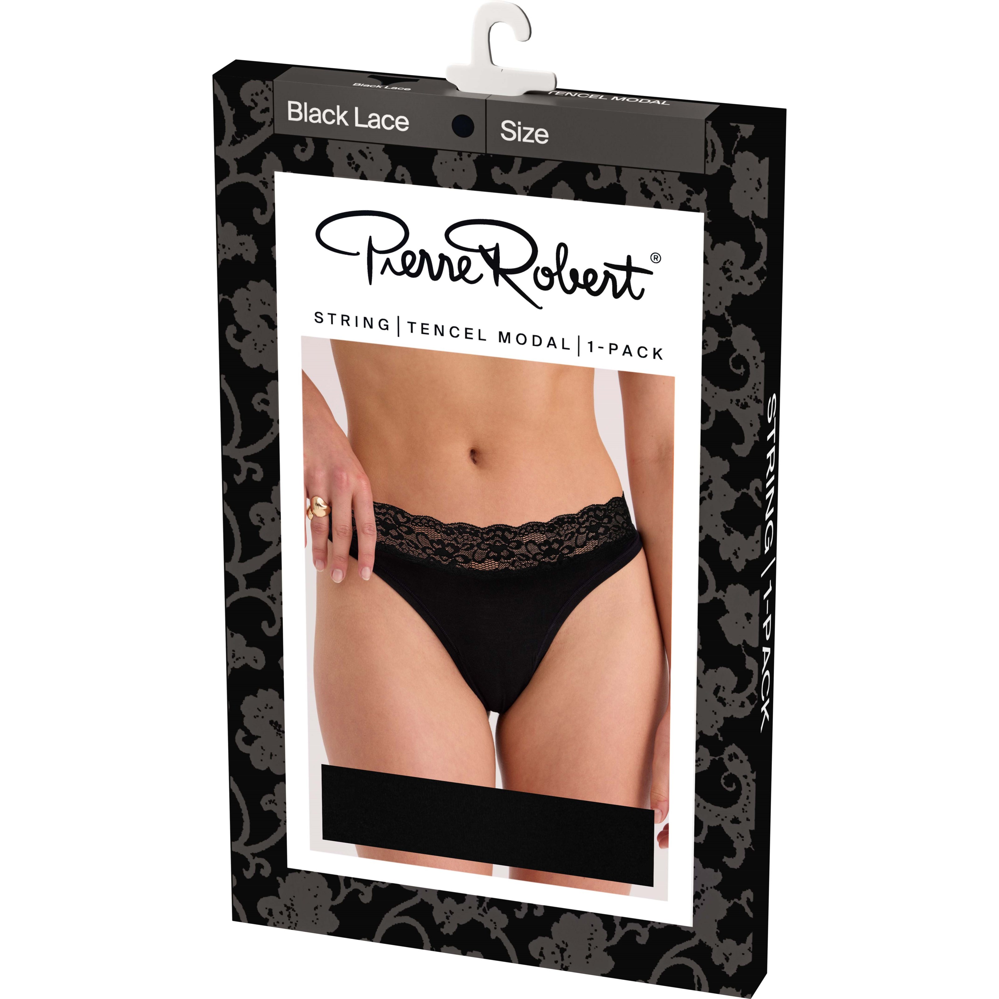 Pierre Robert Lace String Tencel Modal Black S