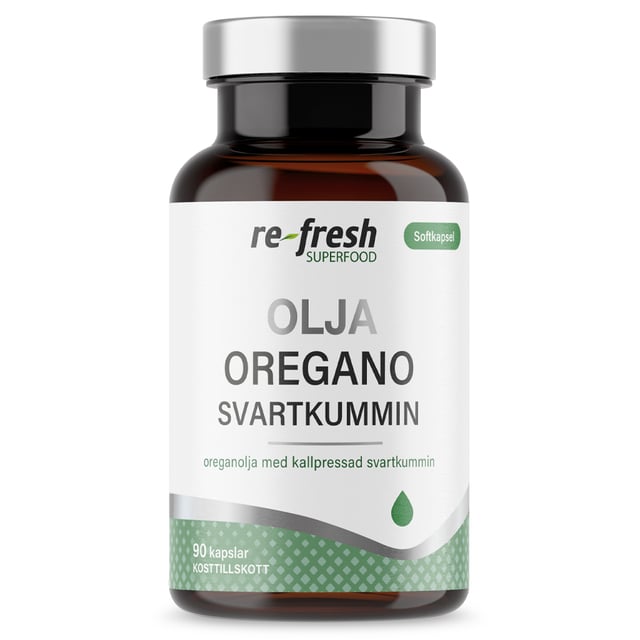 Re-fresh Superfood Oregano och Svartkumminolja 90 kapslar