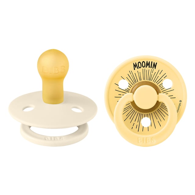 BIBS x Moomins Pacifier Colour Moomintroll 2 PACK Latex Size 1 Ivory/Pale Butter