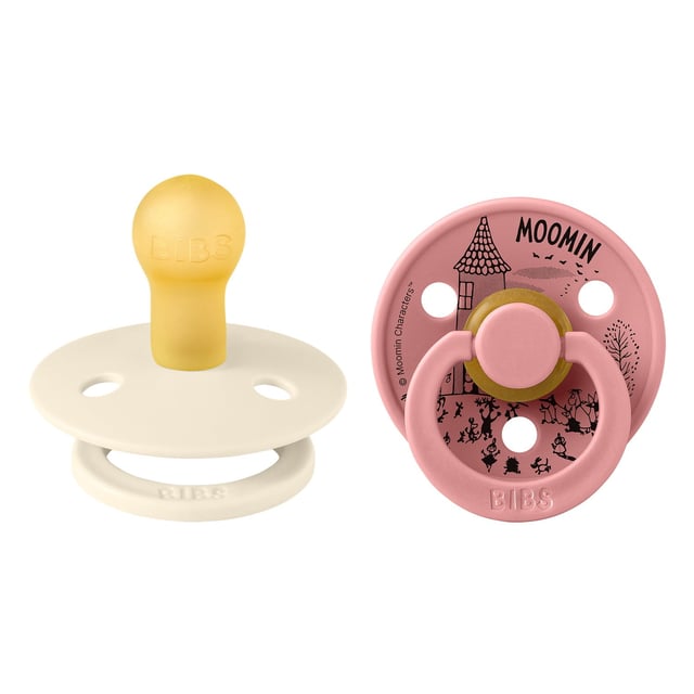 BIBS x Moomins Pacifier Colour Little My 2 PACK Latex Size 1 Ivory/Dusty Pink