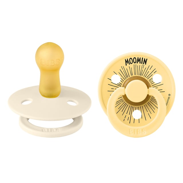 BIBS x Moomins Pacifier Colour Moomintroll 2 PACK Latex Size 2 Ivory/Pale Butter