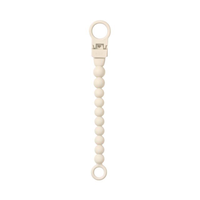 BIBS Pacifier Clip Beaded Ivory