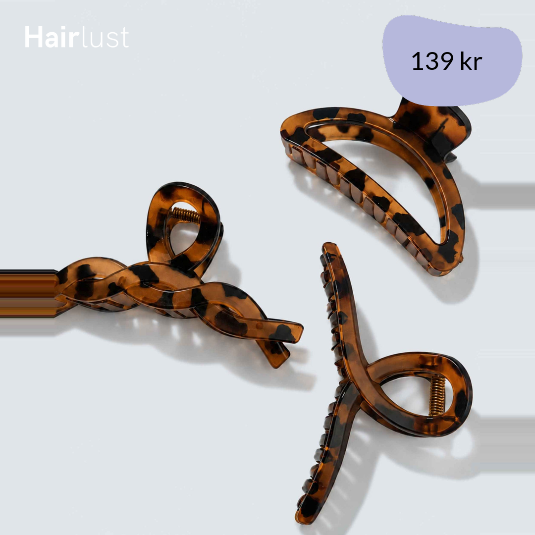 Medium Claw Hair Clips, 3-Pack, Tortoise