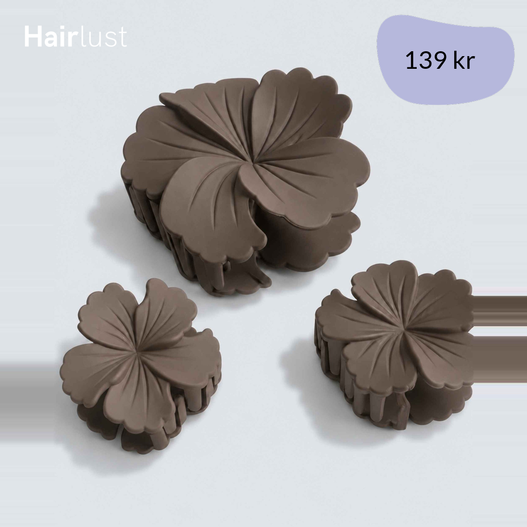 Flower Claw Clips, 3-Pack, Coffee