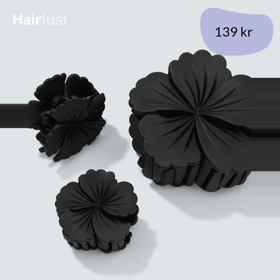 Flower Claw Clips, 3-Pack, Black